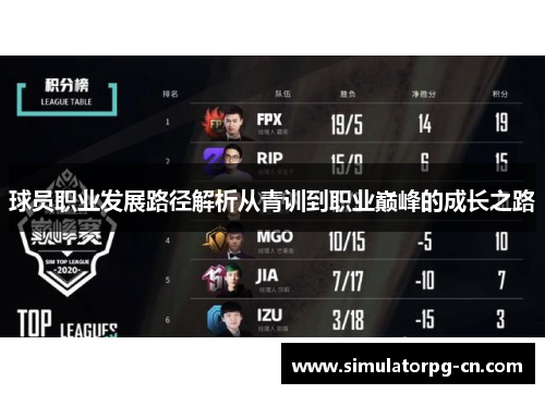 球员职业发展路径解析从青训到职业巅峰的成长之路 球员职业发展路径解析从青训到职业巅峰的成长之路