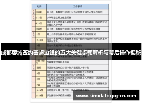 成都蓉城签约塞超边锋的五大关键步骤解析与幕后操作揭秘